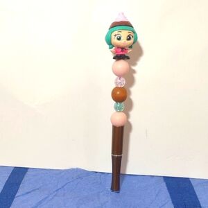 HANDMADE BEADED PEN CANDLEHEAD WRECK IT RALPH BRONZE PEN  DISNEY DOORABLE